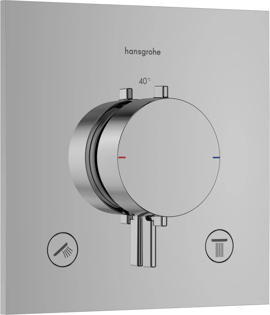 Hansgrohe Ecostat Comfort E Thermostat Unterputz, Chrom, 2 Verbraucher, Temperatur- und Volumensteuerung, einfache Installation