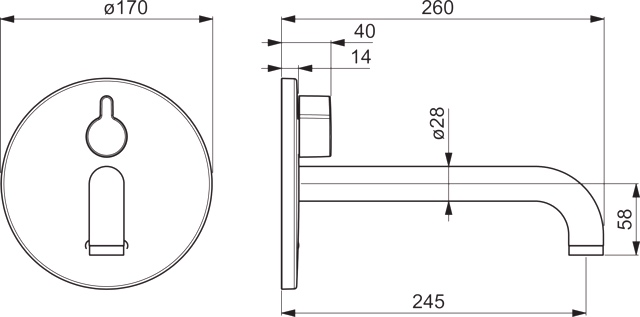 HA Fertigset für Waschtisch-Batterie HANSAELECTRA 8181 Rosette rund 3 V, Bluetooth Ausladung 245 mm Chrom