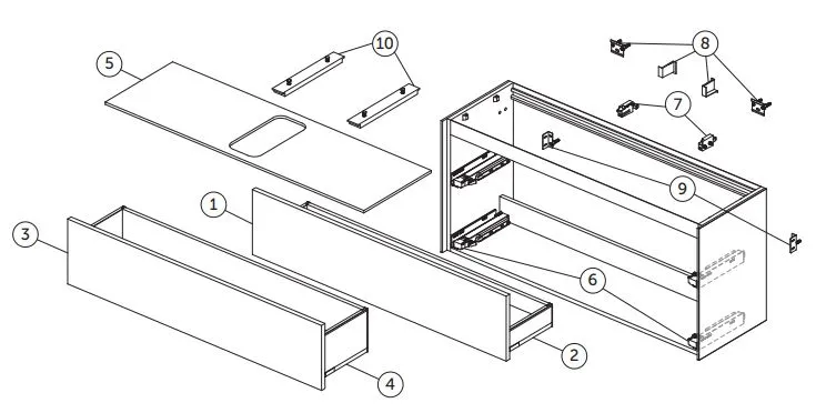 Ideal Standard Waschtischunterschrank „Conca“ 120,2 × 55 × 37,3 cm Walnuss dunkel Furnier Ideal Standard Waschtischunterschrank „Conca“ 120,2 × 55 × 37,3 cm Walnuss dunkel Furnier