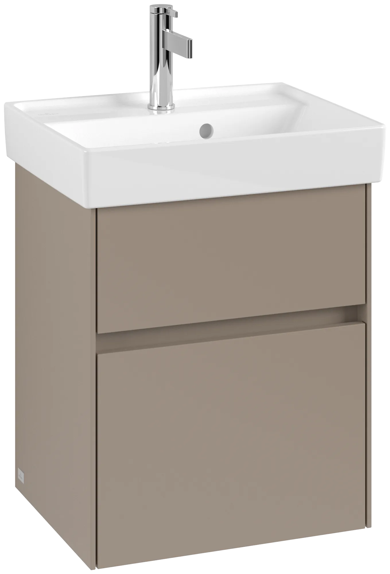 Villeroy & Boch Waschtischunterschrank „Collaro“ 460 × 546 × 374 mm Taupe, für Becken mittig, ohne Beleuchtung
