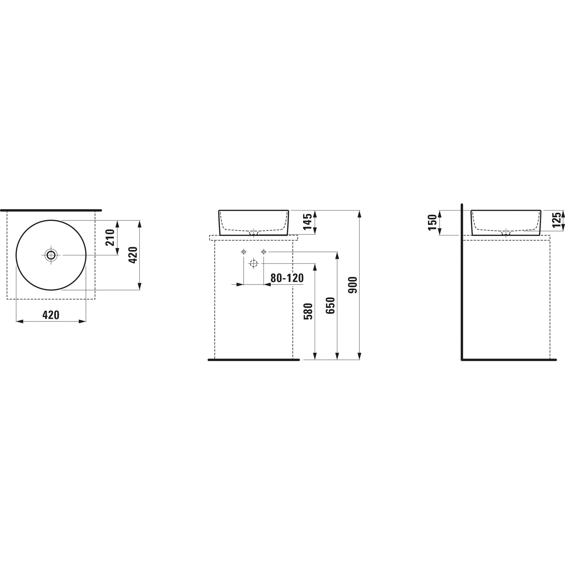 Waschtisch-Schale SAVOY 420x420x150 ohne Hahnloch ohne Überlauf weiß Waschtisch-Schale SAVOY 420x420x150 ohne Hahnloch ohne Überlauf weiß