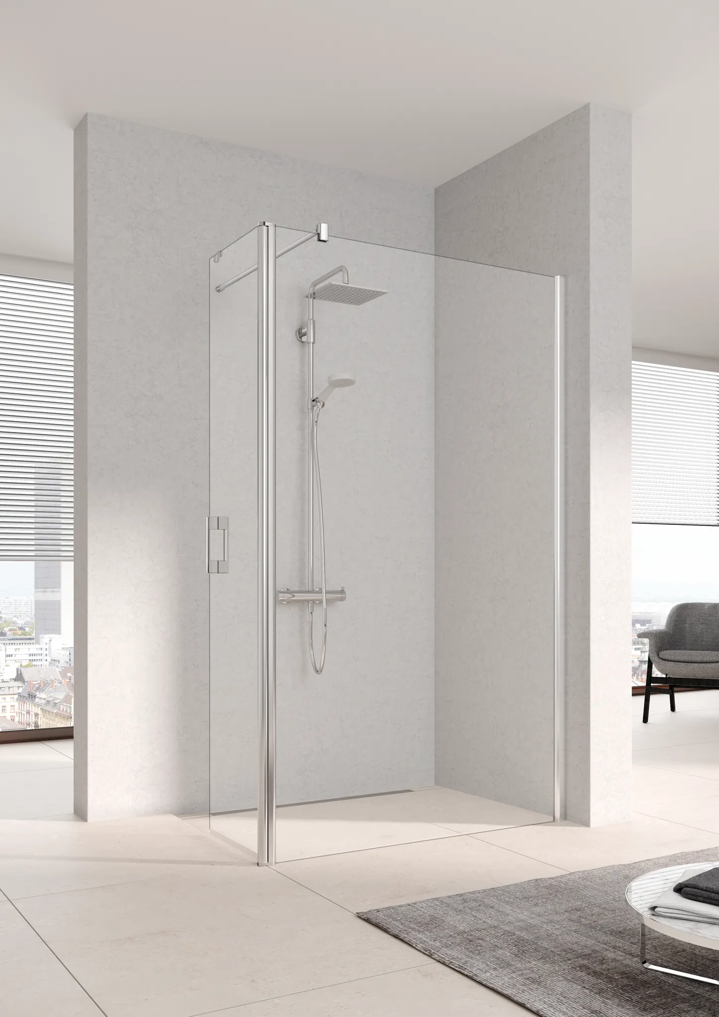 Kermi Duschdesign Walk-In-Duschkabine WALK-IN Wall mit beweglichem Flügel rechts „PEGA“ Glas Klar, Profile Silber Hochglanz, BV: 1005 - 1030 mm GAK: 990 - 1015 mm WE: 1015 - 1040 mm H: 1850 mm Kermi Duschdesign Walk-In-Duschkabine WALK-IN Wall mit beweglichem Flügel rechts „PEGA“ Glas Klar, Profile Silber Hochglanz, BV: 1005 - 1030 mm GAK: 990 - 1015 mm WE: 1015 - 1040 mm H: 1850 mm