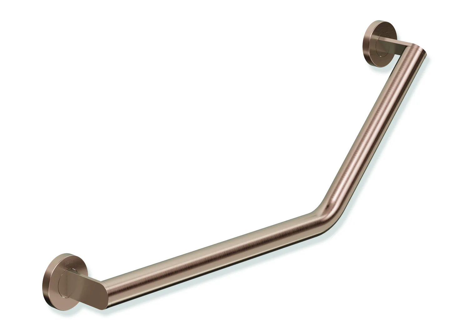 HEWI Winkelgriff System 900, Edelstahl PVD, Kupfer gebürstet, Achsmaße 620 mm / 283 mm, Winkel 135°, Durchmesser 32 mm, links HEWI Winkelgriff System 900, Edelstahl PVD, Kupfer gebürstet, Achsmaße 620 mm / 283 mm, Winkel 135°, Durchmesser 32 mm, links