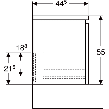 Renova Plan Seitenschrank mit einer Schublade: 40x55x44.5cm, Nussbaum hickory hell