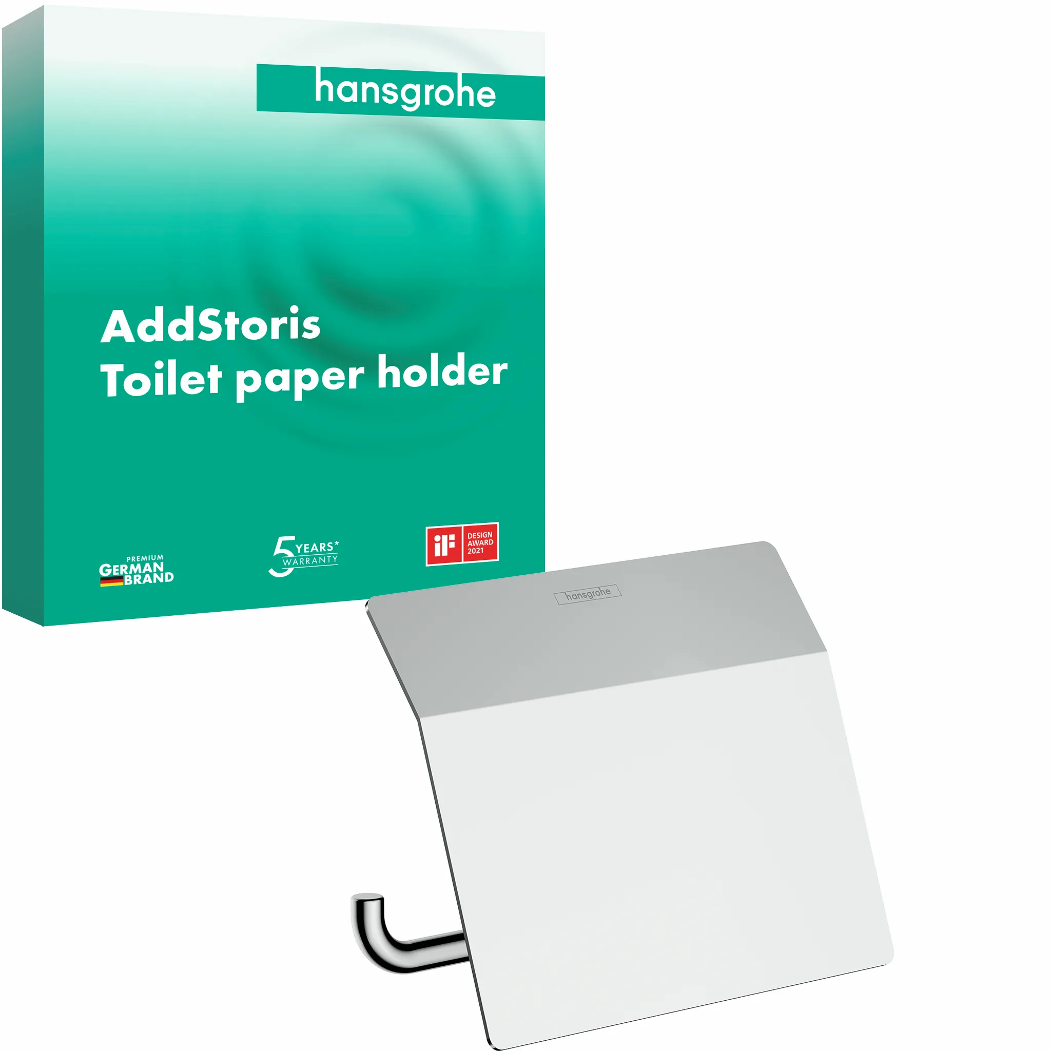 Hansgrohe AddStoris Q Toilettenpapierhalter mit Deckel, Chrom Hansgrohe AddStoris Q Toilettenpapierhalter mit Deckel, Chrom
