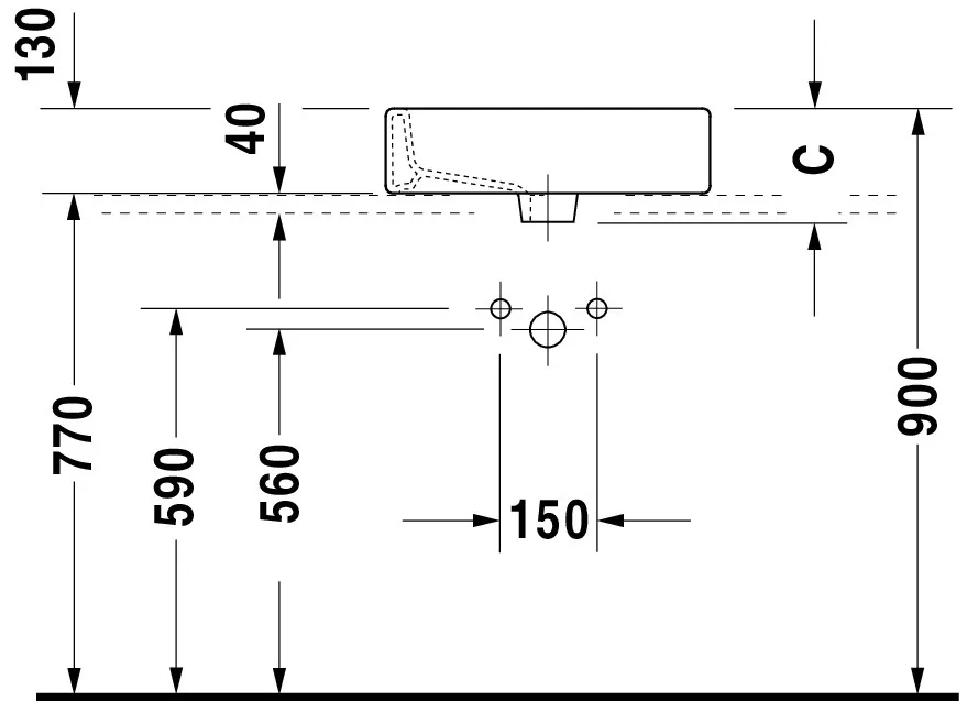 Aufsatzwaschtisch „Vero“, mit Überlauf, Hahnlochposition mittig Aufsatzwaschtisch „Vero“, mit Überlauf, Hahnlochposition mittig