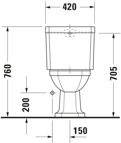 Stand-WC Kombi 1930 665 mm Tiefspüler, fürSPK, Abg.senkr., weiß