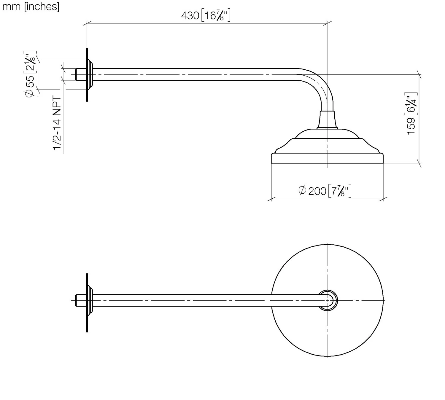 Dornbracht Madison Regenbrause mit Wandanbindung, 200 mm Durchmesser, Dark Bronze gebürstet PVD Dornbracht Madison Regenbrause mit Wandanbindung, 200 mm Durchmesser, Dark Bronze gebürstet PVD