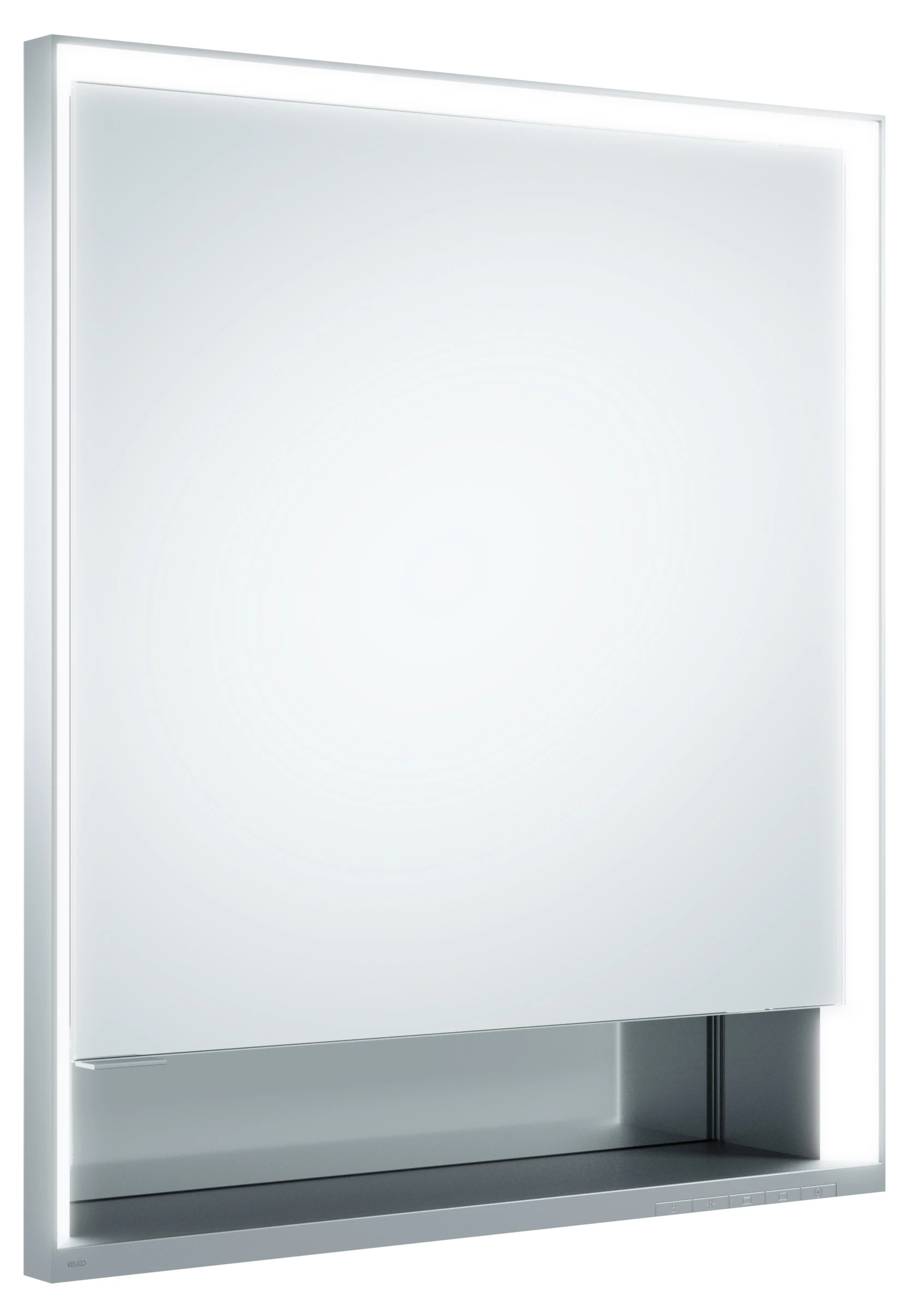 KEUCO Wandeinbau Spiegelschrank mit offenem Ablagefach „Royal Lumos“ in Silber (eloxiert), Anschlag links, links, Unterputz, Anschlag links, mit Steckdose, mit Spiegelheizung 650 × 735 × 130 mm KEUCO Wandeinbau Spiegelschrank mit offenem Ablagefach „Royal Lumos“ in Silber (eloxiert), Anschlag links, links, Unterputz, Anschlag links, mit Steckdose, mit Spiegelheizung 650 × 735 × 130 mm