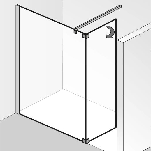 HSK Duschabtrennung Walk-In Frontelement mit beweglichem Seitenteil „Atelier“ Walk in Glas Carré, H: 2000 mm HSK Duschabtrennung Walk-In Frontelement mit beweglichem Seitenteil „Atelier“ Walk in Glas Carré, H: 2000 mm