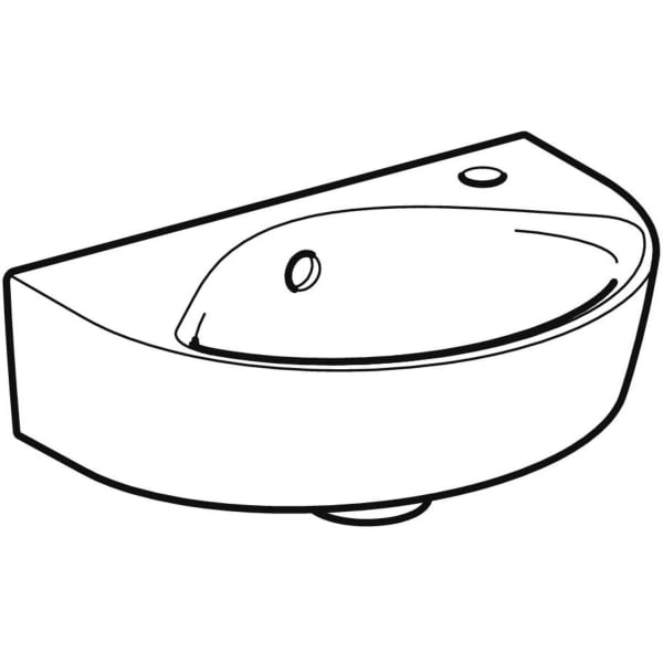 Wandwaschtisch „Renova“, mit Überlauf, Hahnlochposition rechts 36 × 25 cm Wandwaschtisch „Renova“, mit Überlauf, Hahnlochposition rechts 36 × 25 cm