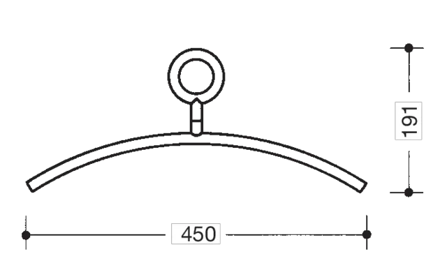 HEWI Kleiderbügel Polyamid, 191 x 450 mm, Aquablau HEWI Kleiderbügel Polyamid, 191 x 450 mm, Aquablau