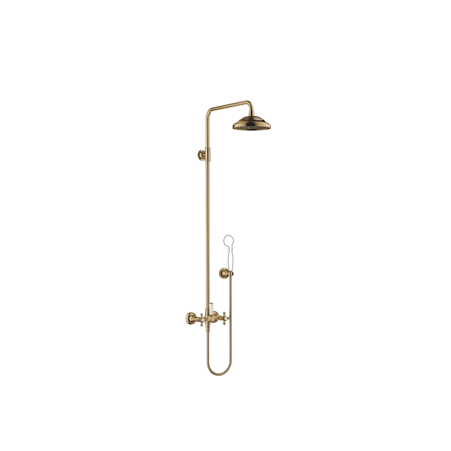 Dornbracht Madison Shower Pipe mit Brausebatterie Dark Brass gebürstet