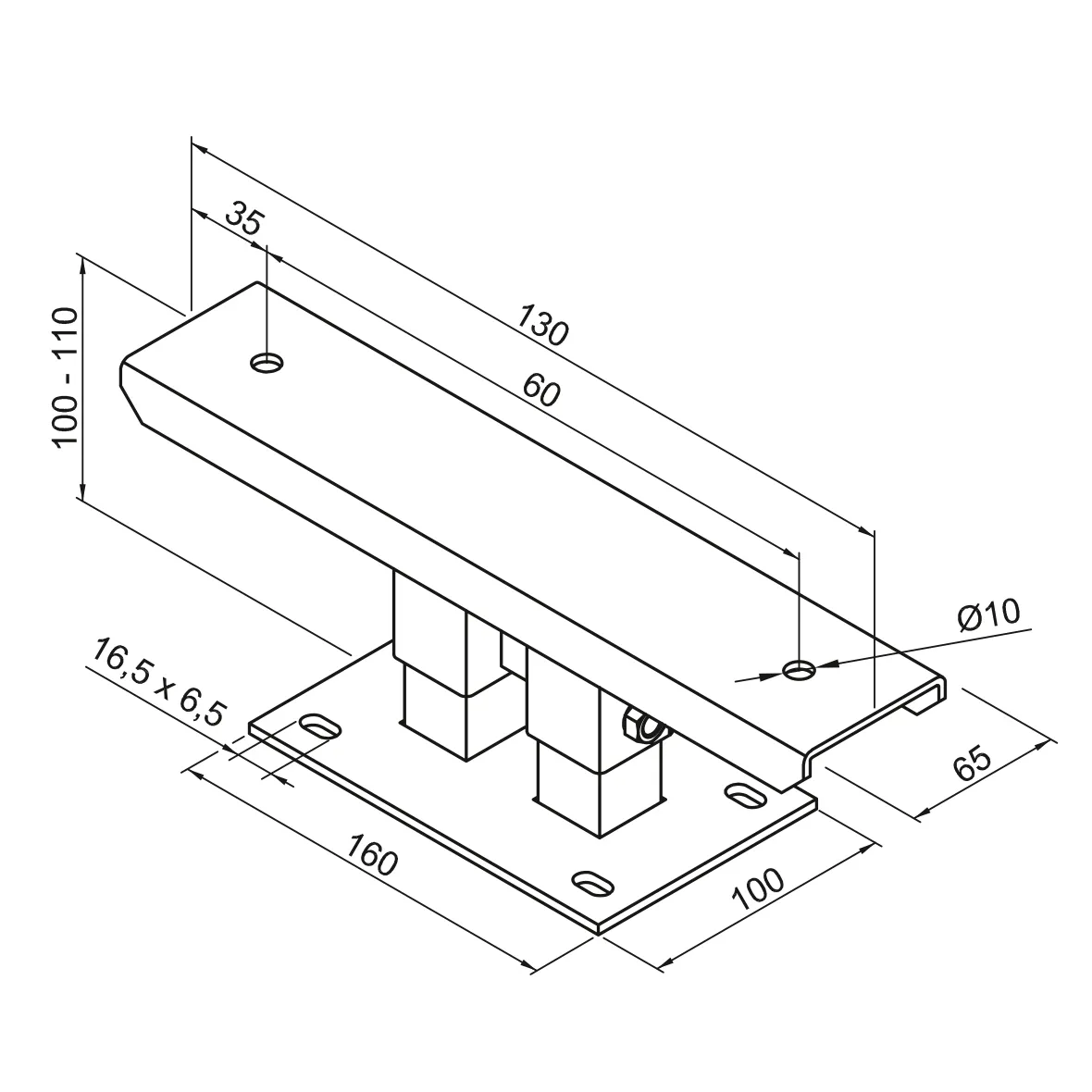 Zubehör Fußkonsole FMORV HD10-6, RAL 9016 Zubehör Fußkonsole FMORV HD10-6, RAL 9016