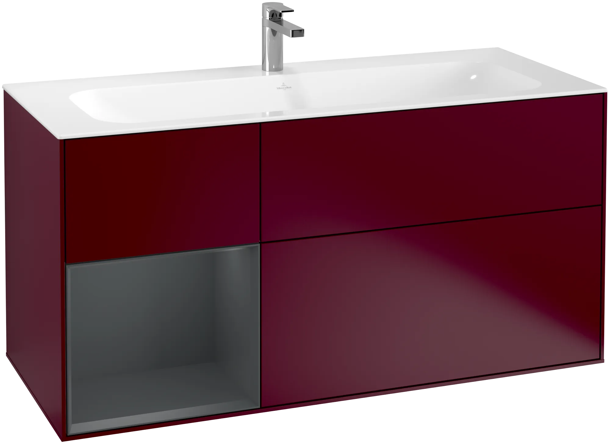 Villeroy & Boch Finion Waschbeckenunterschrank G06, 1196x591x498mm, mit Beleuchtung, 3 Auszüge