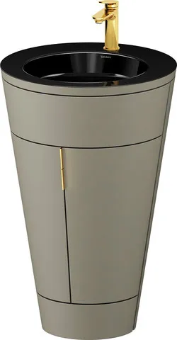 Duravit Waschtischunterschrank bodenstehend „Starck 1“ 56 × 86,4 × 60,5 cm in Schwarz Hochglanz, mit Beleuchtung Duravit Waschtischunterschrank bodenstehend „Starck 1“ 56 × 86,4 × 60,5 cm in Schwarz Hochglanz, mit Beleuchtung