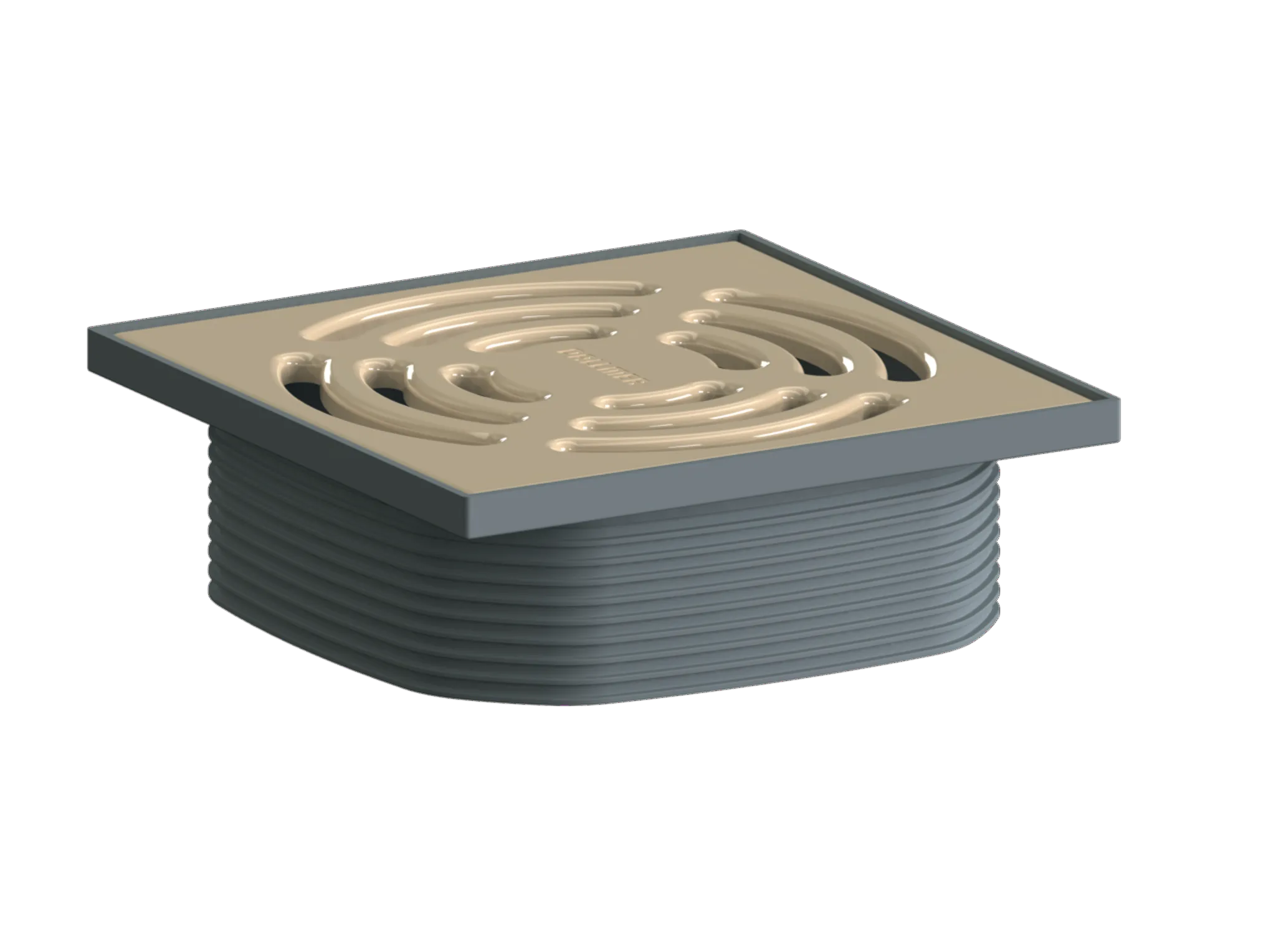 Aufsatz DallDrain Pure, beige, 120 x 120 mm