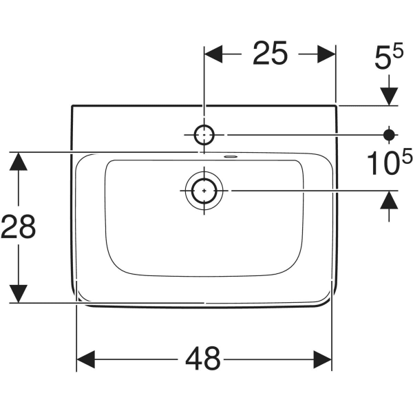 Aufsatzwaschtisch „Renova Plan“, rechteckig 50 × 38 cm in weiß alpin Aufsatzwaschtisch „Renova Plan“, rechteckig 50 × 38 cm in weiß alpin