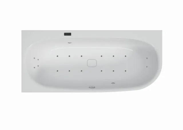 Hoesch Whirlwanne „iSensi“ Monolith mit Airsystem „iSensi“ vorwand eck, asymmetrisch 190 × 90 cm, links in Weiß (glänzend) / Schwarz (matt) Hoesch Whirlwanne „iSensi“ Monolith mit Airsystem „iSensi“ vorwand eck, asymmetrisch 190 × 90 cm, links in Weiß (glänzend) / Schwarz (matt)