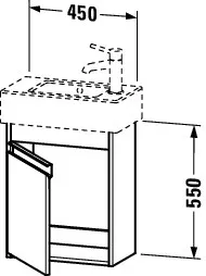 Duravit Waschtischunterschrank wandhängend „Ketho“ 45 × 55 × 22,5 cm in Basalt Matt