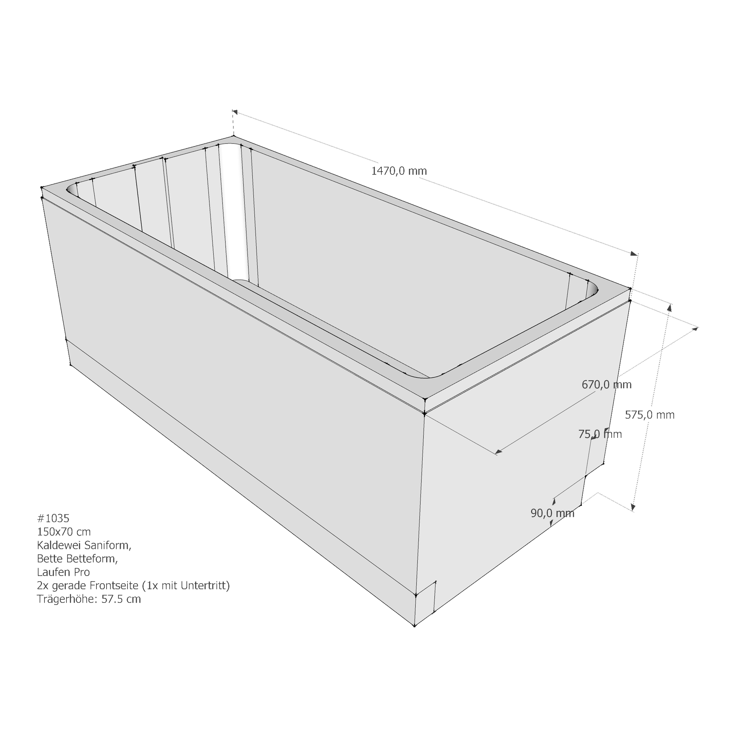 Badewannenträger für Wannenträger Bette Betteform, Kaldewei Saniform Plus, Laufen Pro 150x70x cm 150 × 70 cm Badewannenträger für Wannenträger Bette Betteform, Kaldewei Saniform Plus, Laufen Pro 150x70x cm 150 × 70 cm