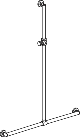 Duschhdl., d:32/32, A1=1250mm, W1=914mm, chrom signalweiß Duschhdl., d:32/32, A1=1250mm, W1=914mm, chrom signalweiß