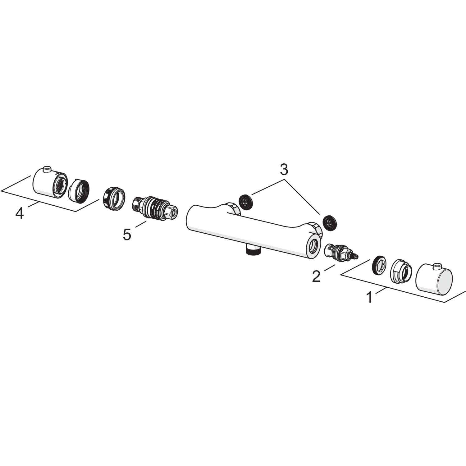 Brausebatterie UNITA 5813 DN15 ohne Rosetten Chrom