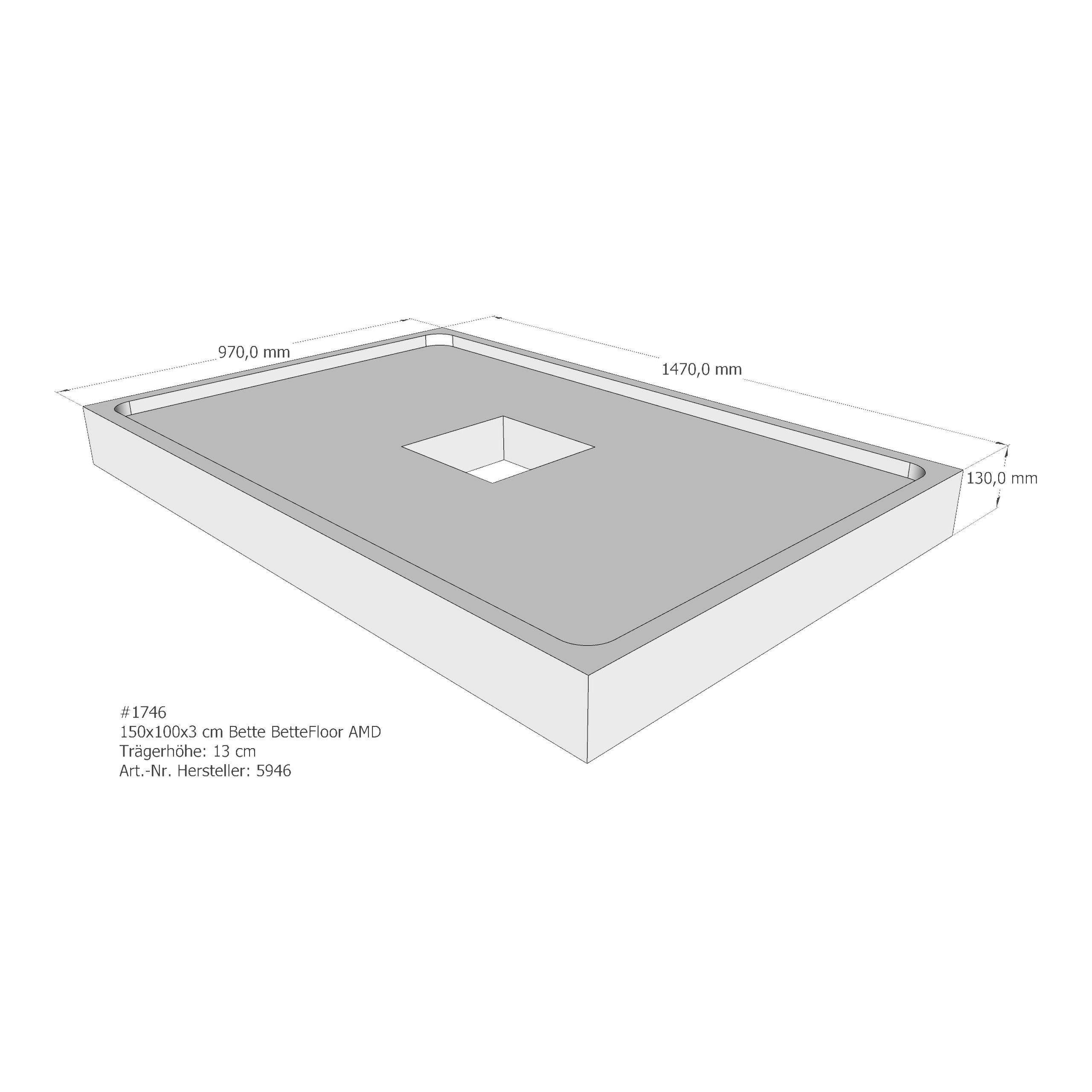 Duschwannenträger für Bette Floor 150 × 100 × 3 cm Breite: 100 cm / Länge: 150 cm Duschwannenträger für Bette Floor 150 × 100 × 3 cm Breite: 100 cm / Länge: 150 cm