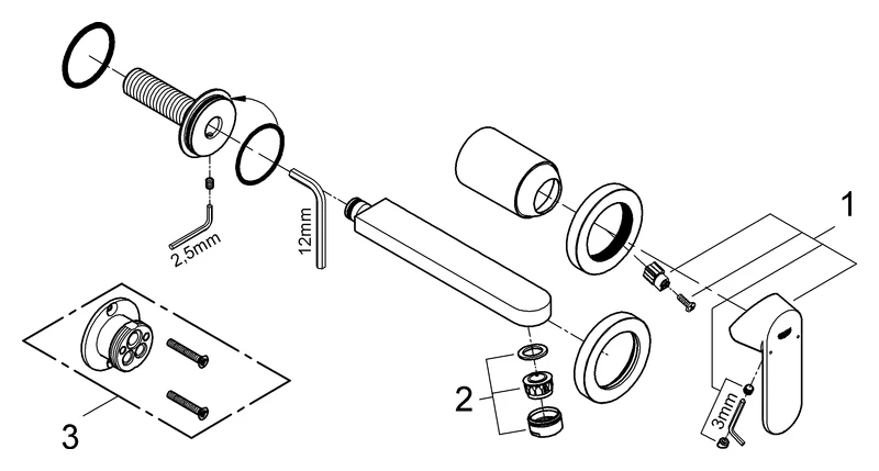 Grohe Eurosmart Cosmopolitan 2-Loch-Waschtischbatterie Wandmontage chrom Grohe Eurosmart Cosmopolitan 2-Loch-Waschtischbatterie Wandmontage chrom