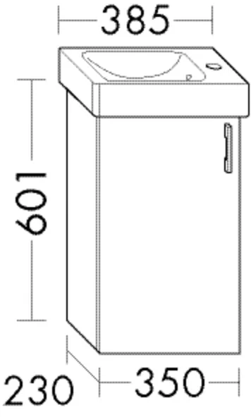 Waschtischunterschrank Sys30 PG1 Aqua von burgbad – 1 Tür, 350 mm breit, 230 mm tief, 601 mm hoch Waschtischunterschrank Sys30 PG1 Aqua von burgbad – 1 Tür, 350 mm breit, 230 mm tief, 601 mm hoch