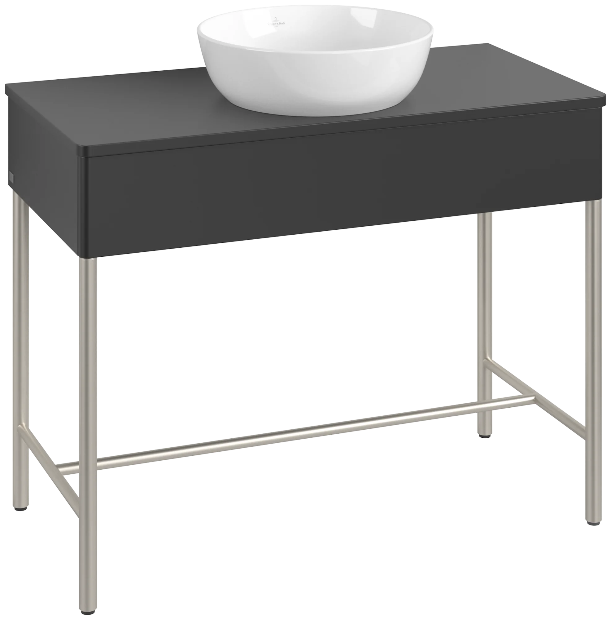 Villeroy & Boch Waschbeckenunterschrank Artis K61010, 1000x782x500mm, Black Matt Lacquer, mit Metallgestell und Push-to-open Funktion Villeroy & Boch Waschbeckenunterschrank Artis K61010, 1000x782x500mm, Black Matt Lacquer, mit Metallgestell und Push-to-open Funktion