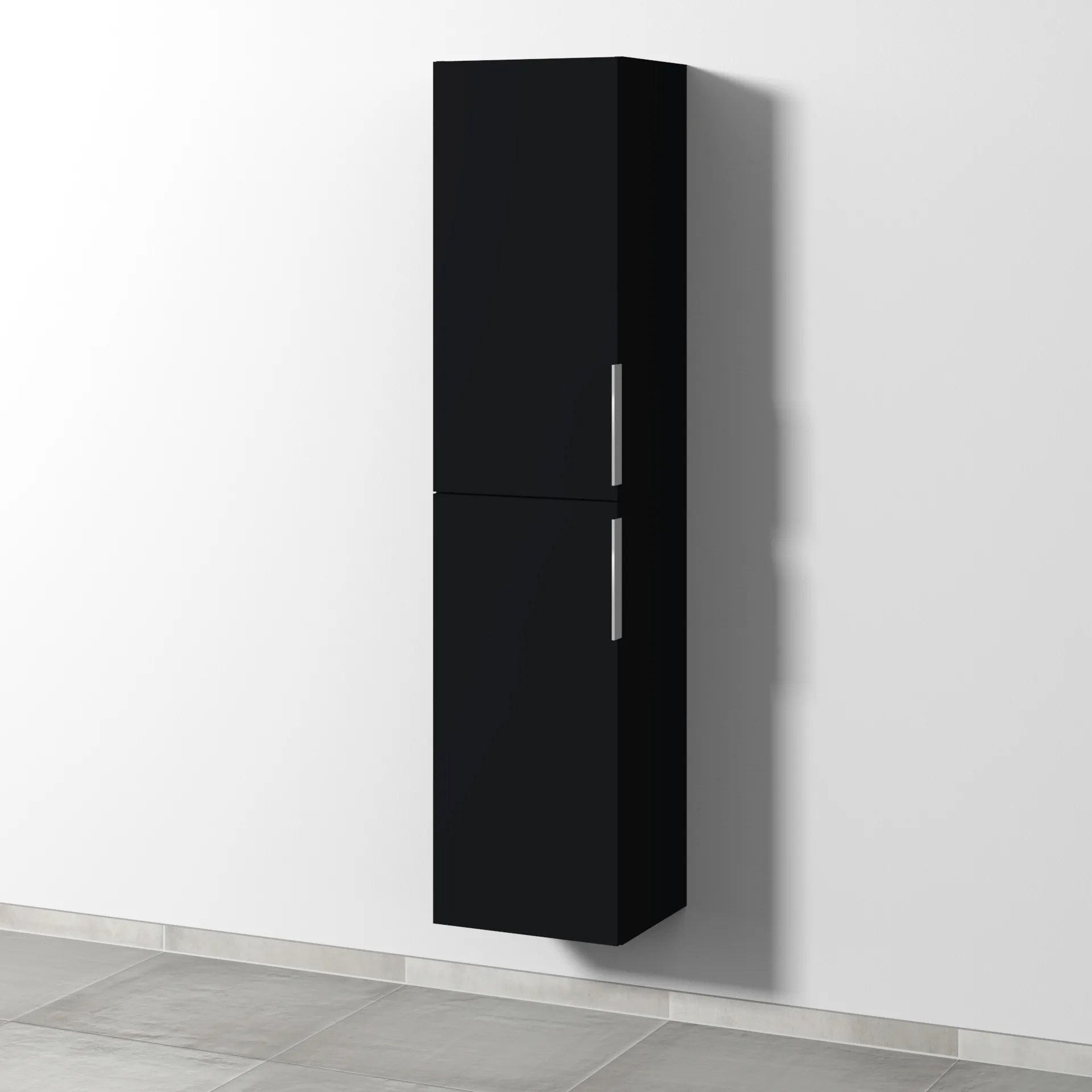 Sanipa Hochschrank „3way“ 400 × 1700 × 345 mm Anschlag links, in Schwarz (matt), Anschlag links