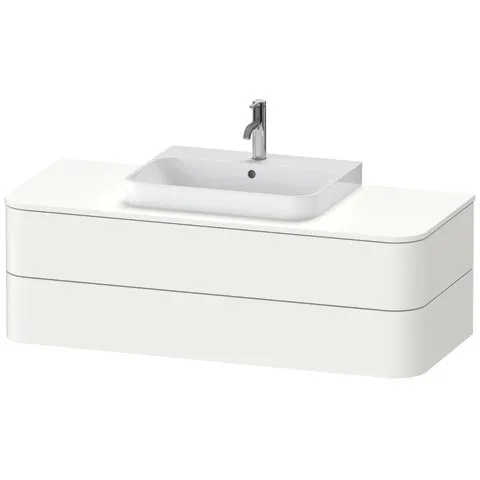 Duravit Waschtischunterschrank wandhängend „Happy D.2 Plus“ 130 × 40,8 × 55 cm Becken: mittig / Beleuchtung: ohne / Front- & Korpusfarbe: Weiß Seidenmatt / Größe: 130 × 55 × 40,8 cm / Oberfläche: Lack / Schubladen: 2 Duravit Waschtischunterschrank wandhängend „Happy D.2 Plus“ 130 × 40,8 × 55 cm Becken: mittig / Beleuchtung: ohne / Front- & Korpusfarbe: Weiß Seidenmatt / Größe: 130 × 55 × 40,8 cm / Oberfläche: Lack / Schubladen: 2
