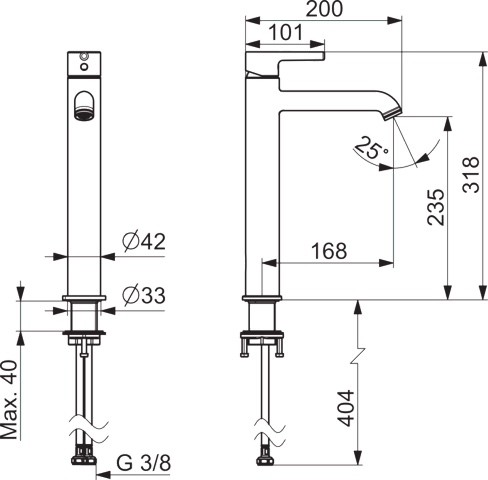 HansaVANTIS Style Waschtischarmatur 5447, Ausladung 168 mm, Chrom HansaVANTIS Style Waschtischarmatur 5447, Ausladung 168 mm, Chrom