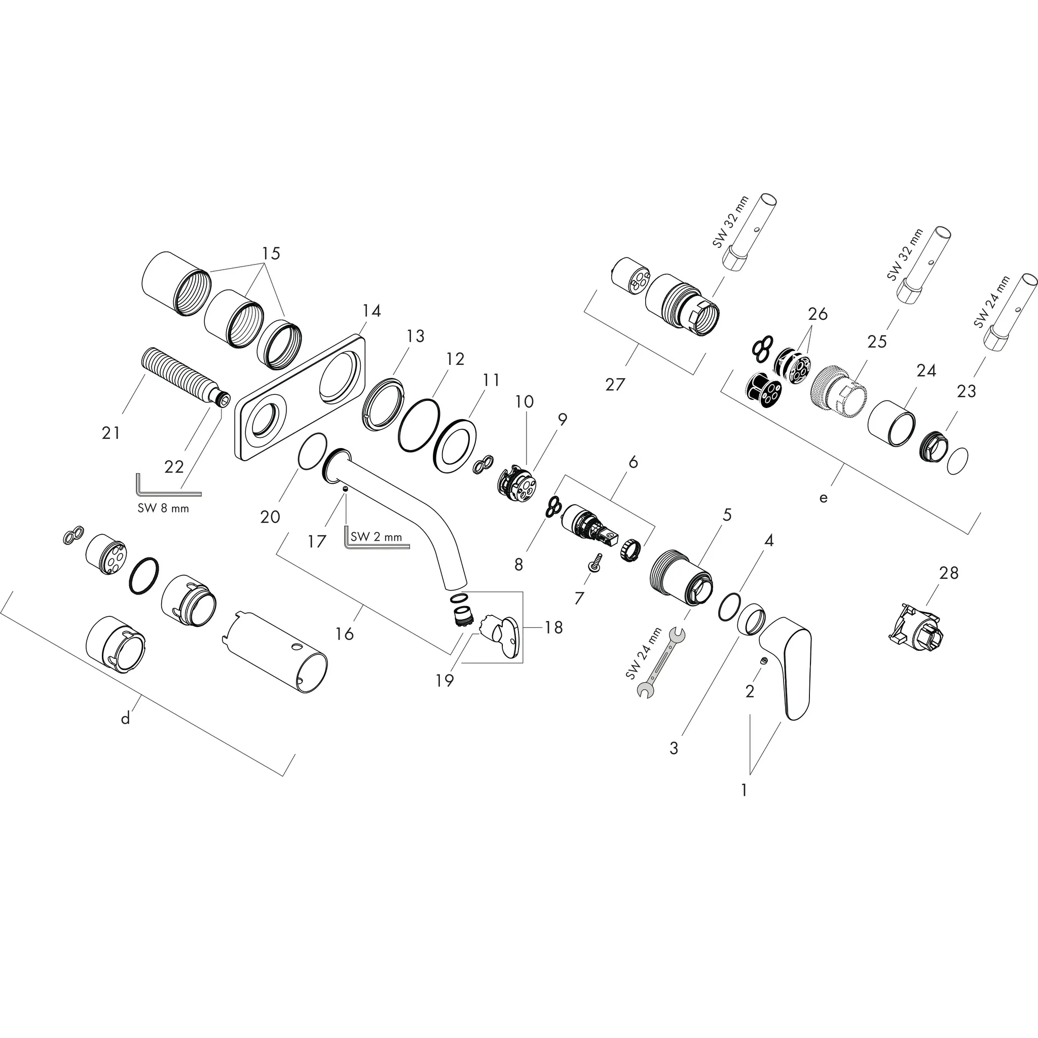 Waschtischmischer UP Axor Citterio M F-Set chrom kurzer Auslauf mit Platte Waschtischmischer UP Axor Citterio M F-Set chrom kurzer Auslauf mit Platte