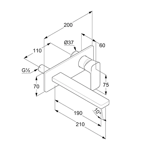 Kludi RENON 2Loch-Wand-EHM 210 MM chrom Kludi RENON 2Loch-Wand-EHM 210 MM chrom
