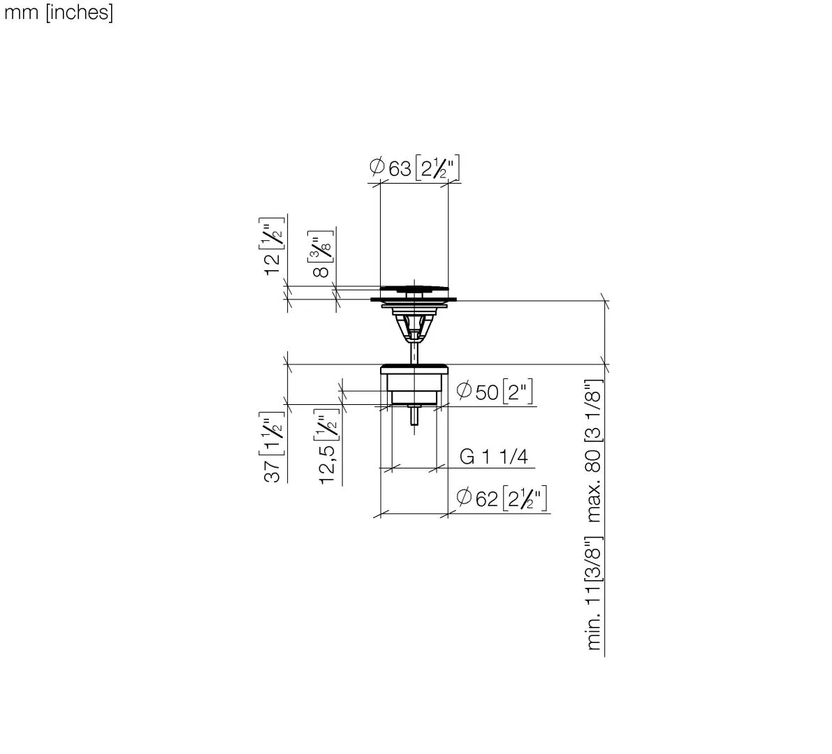 Dornbracht Ablaufgarnitur ohne Druckverschluss SERIENNEUTRAL 1 1/4" Dark Bronze gebürstet PVD