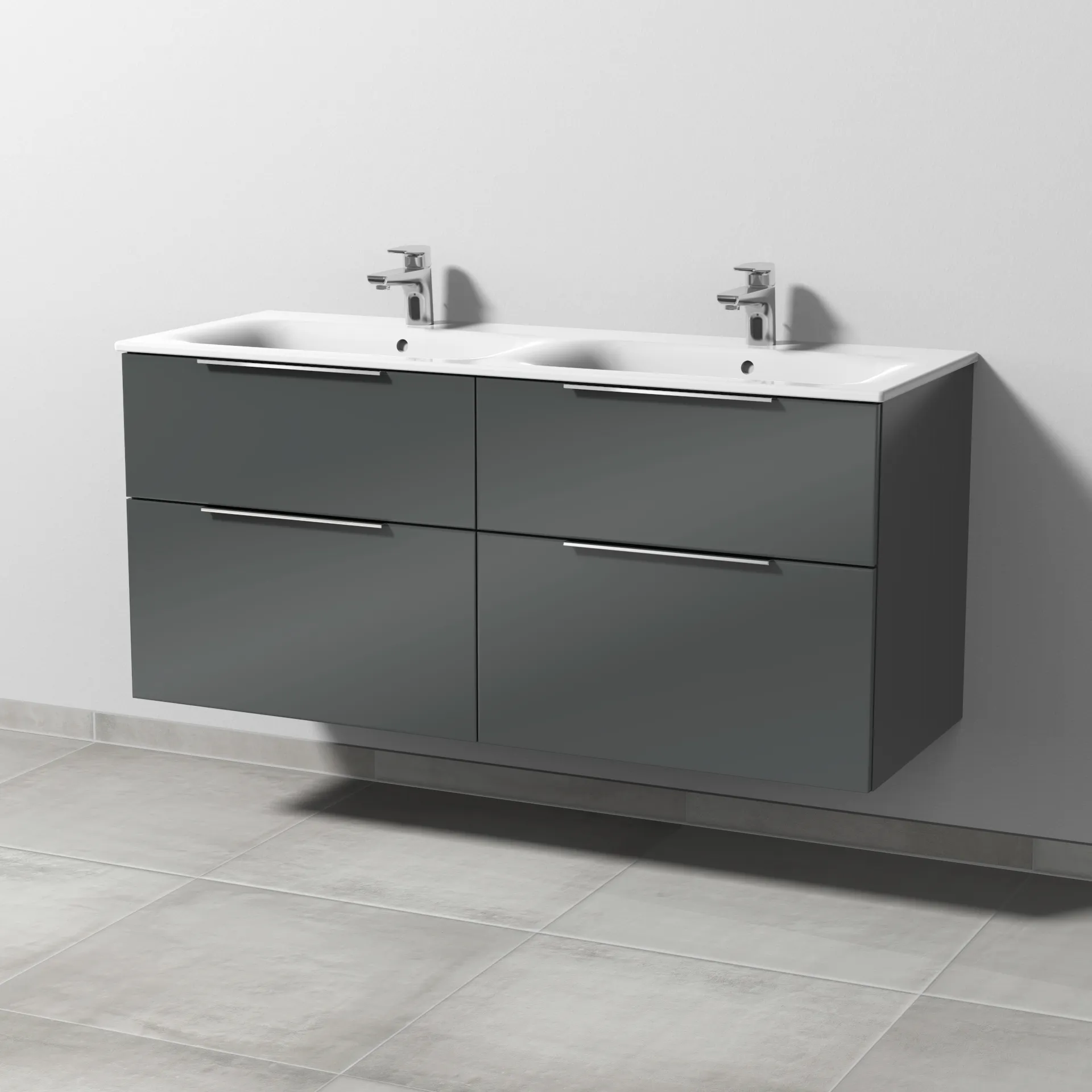 Sanipa Waschtischunterschrank „3way“ passend zu Keramik-Waschtische Renova Plan Slim von Geberit 1284 × 582 × 472 mm in Anthrazit (glanz) Sanipa Waschtischunterschrank „3way“ passend zu Keramik-Waschtische Renova Plan Slim von Geberit 1284 × 582 × 472 mm in Anthrazit (glanz)