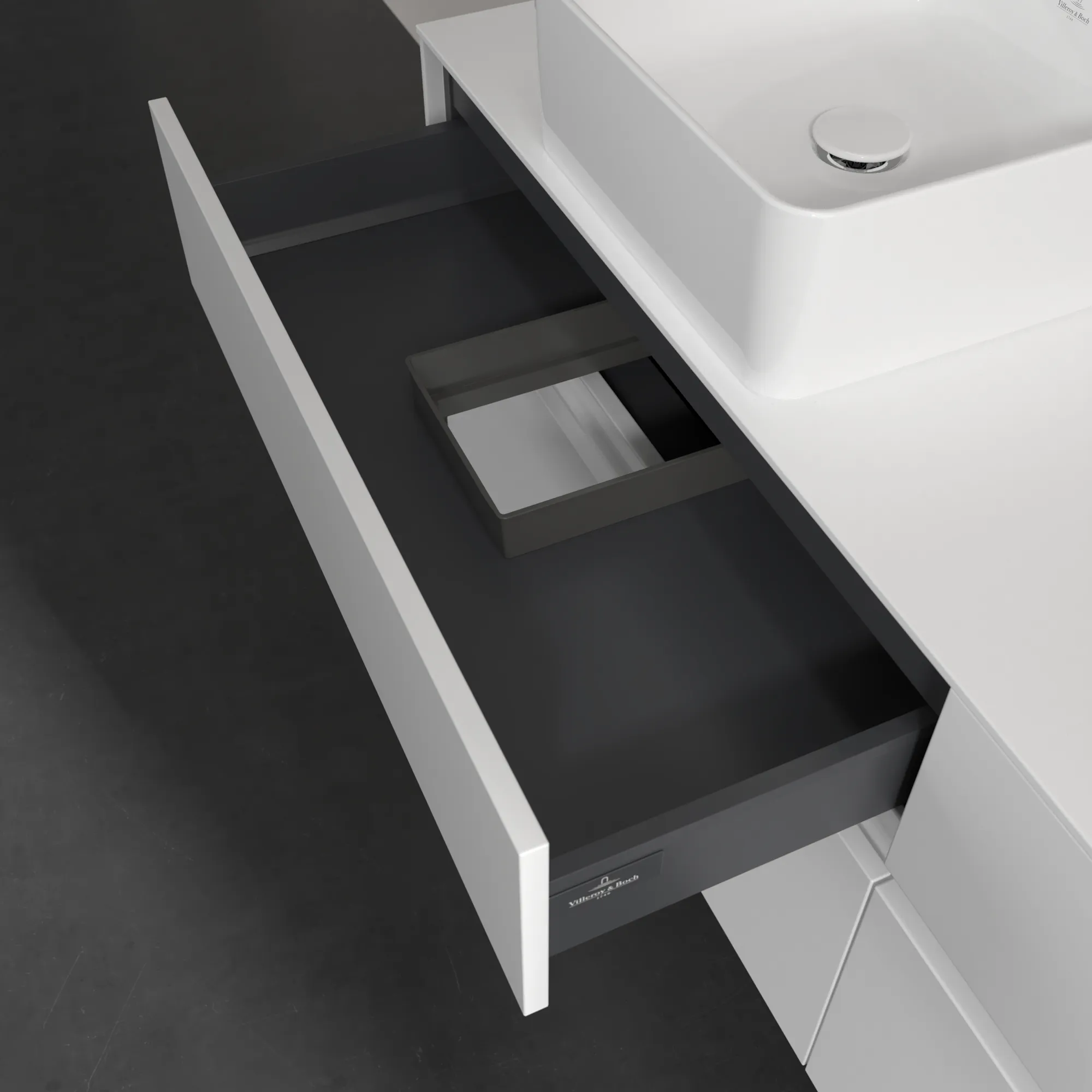 Villeroy & Boch Waschtischunterschrank „Collaro“ 1600 × 548 × 500 mm Weiß Matt, ohne Beleuchtung, für links und rechts