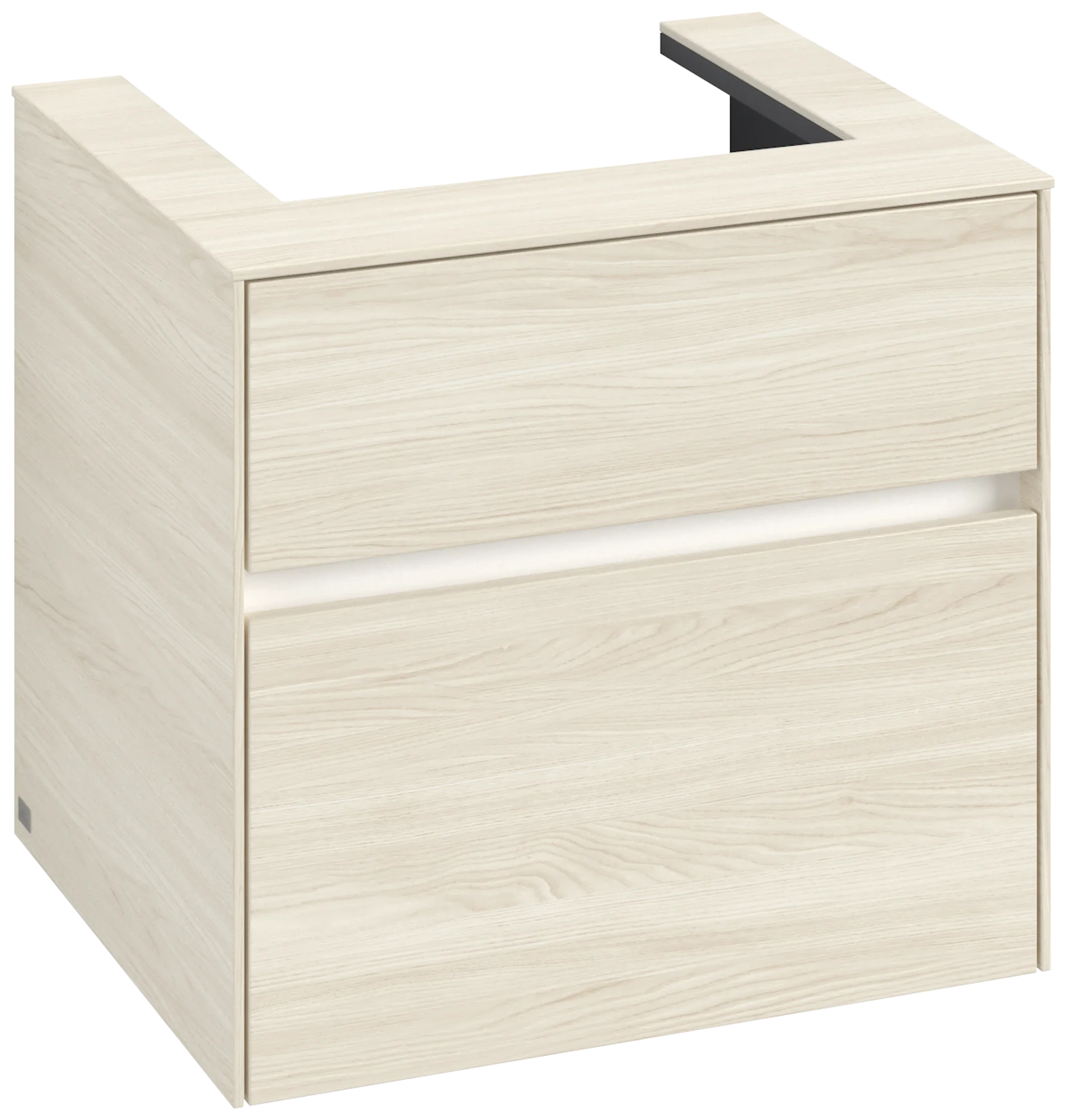 Villeroy & Boch Waschbeckenunterschrank Collaro, Eckig White Oak, 600x548x500mm, 1 Waschbecken, mittige Position, 2 Auszüge mit Antirutsch-Boden Villeroy & Boch Waschbeckenunterschrank Collaro, Eckig White Oak, 600x548x500mm, 1 Waschbecken, mittige Position, 2 Auszüge mit Antirutsch-Boden
