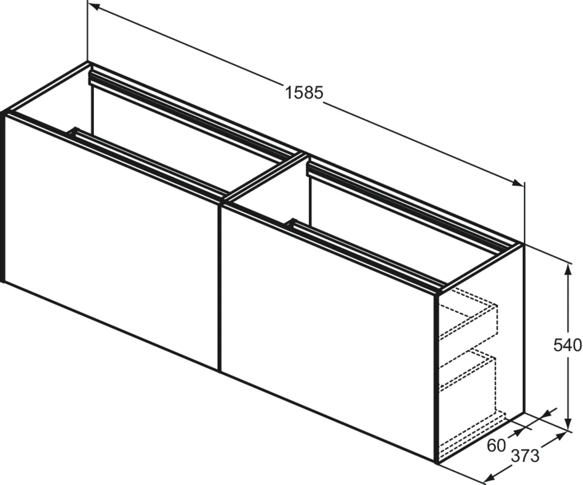Ideal Standard Waschtischunterschrank „Conca“ 158,5 × 54 × 37,3 cm Anthrazit matt lackiert Ideal Standard Waschtischunterschrank „Conca“ 158,5 × 54 × 37,3 cm Anthrazit matt lackiert
