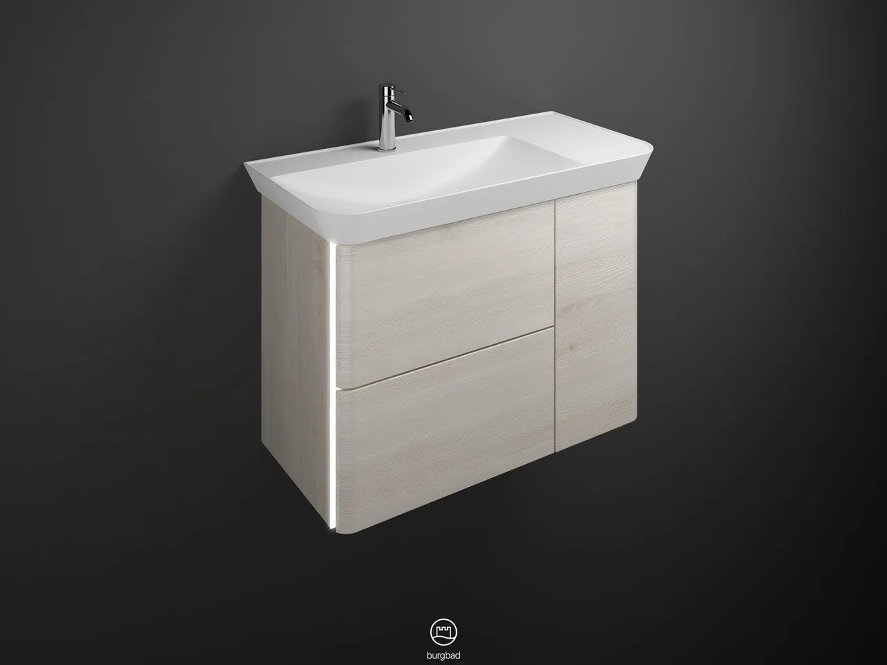 burgbad Iveo Migu-Waschtisch+WTU (SFFW100), Mineralguss, 492x1000x721 burgbad Iveo Migu-Waschtisch+WTU (SFFW100), Mineralguss, 492x1000x721