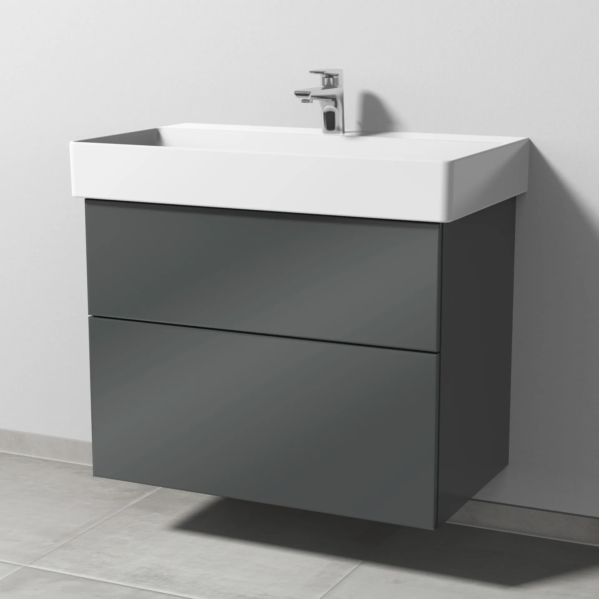 Sanipa Waschtischunterschrank „3way“ passend zu Keramik-Waschtische Dura Square von Duravit 750 × 588 × 447 mm in Anthrazit (glanz) Sanipa Waschtischunterschrank „3way“ passend zu Keramik-Waschtische Dura Square von Duravit 750 × 588 × 447 mm in Anthrazit (glanz)