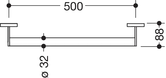 HEWI Haltegriff „System 900“ in Schwarz tiefmatt, Befestigung verdeckt HEWI Haltegriff „System 900“ in Schwarz tiefmatt, Befestigung verdeckt
