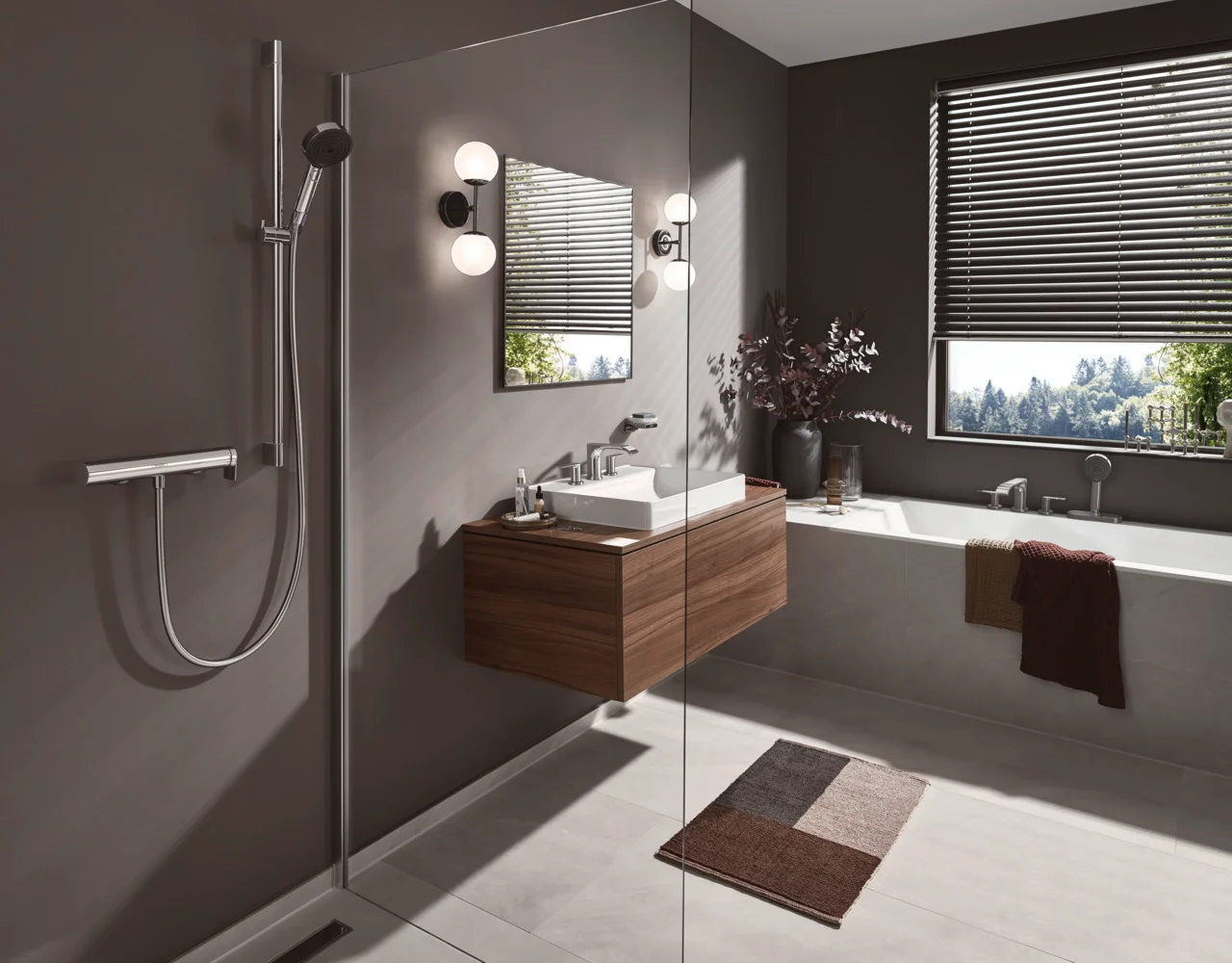 Hansgrohe RainDrain Match Duschrinne 800 mm mit höhenverstellbarem Rahmen, Edelstahl gebürstet