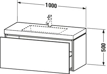 Duravit Möbelset c-shaped Set wandhängend wandhängend „L-Cube“ 100 × 50 × 48 cm