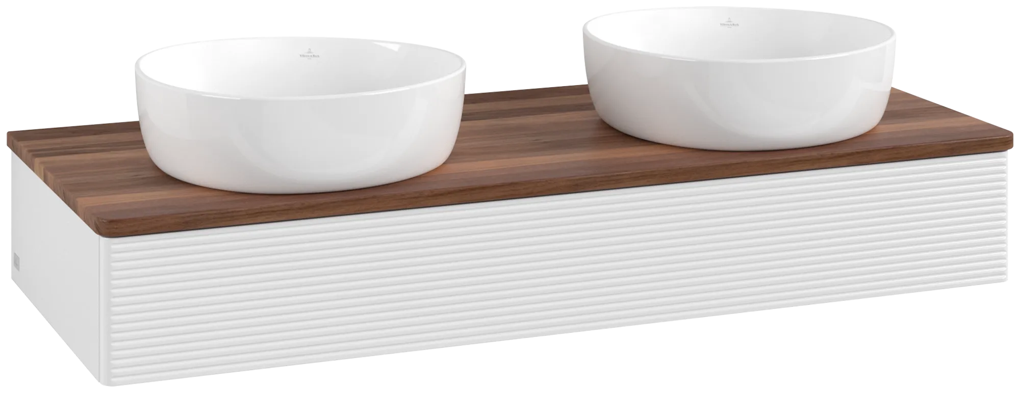 Villeroy & Boch Antao Waschbeckenunterschrank L13_1 1200x190x500mm Glossy White Lacquer / Warm Walnut