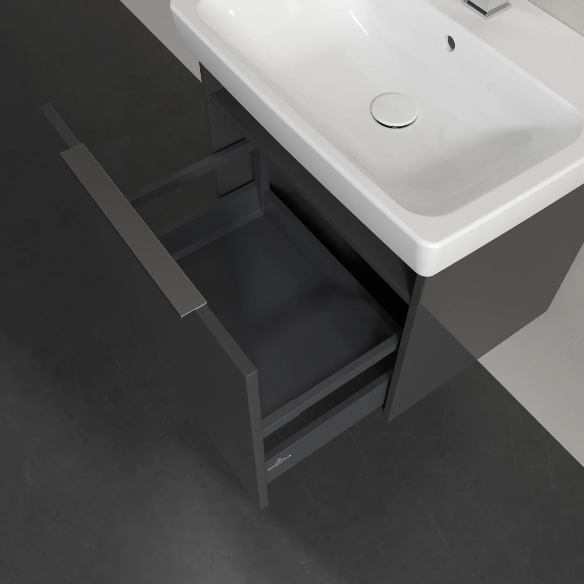 Villeroy & Boch Waschbeckenunterschrank Architectura Grey 550x470x420mm mit SoftClosing-Technologie Villeroy & Boch Waschbeckenunterschrank Architectura Grey 550x470x420mm mit SoftClosing-Technologie
