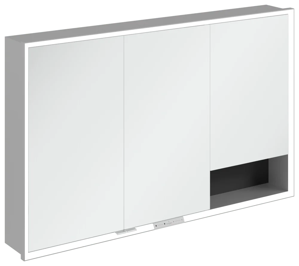 Villeroy & Boch Einbau-Spiegelschrank My View+ A48212, 1200 x 750 x 167 mm, Volcano Black