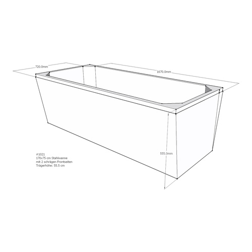 Badewannenträger für Bette Betteform, Kaldewei Saniform Plus, Laufen Pro 170x75x cm 170 × 75 cm Badewannenträger für Bette Betteform, Kaldewei Saniform Plus, Laufen Pro 170x75x cm 170 × 75 cm